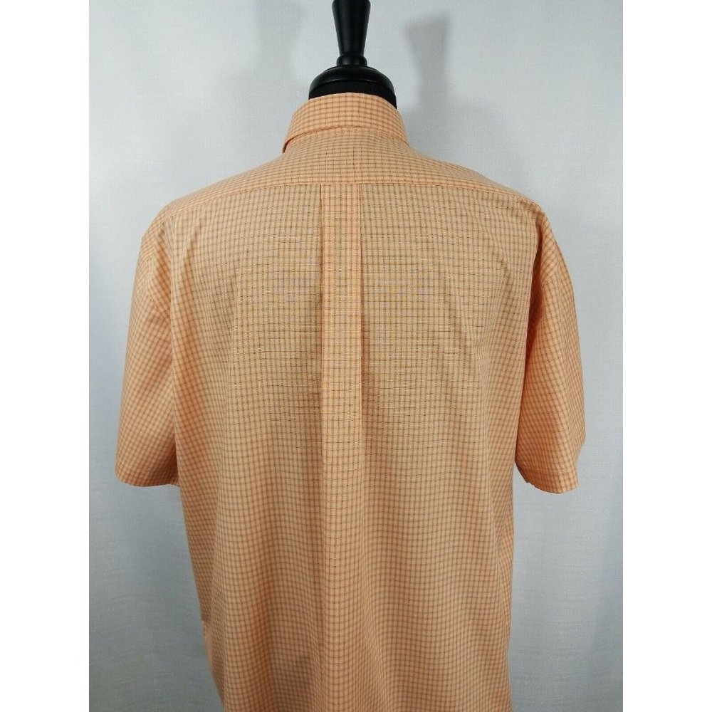 Roundtree Yorke Mens XL Burnt Orange Short Sleeve Business Casual Dress Shirt - Picture 7 of 11